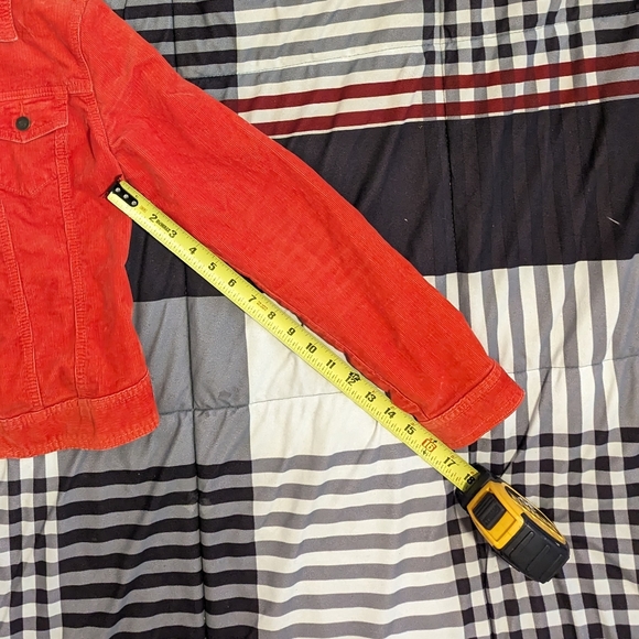 Bright orange red corduroy jacket - Picture 4 of 6